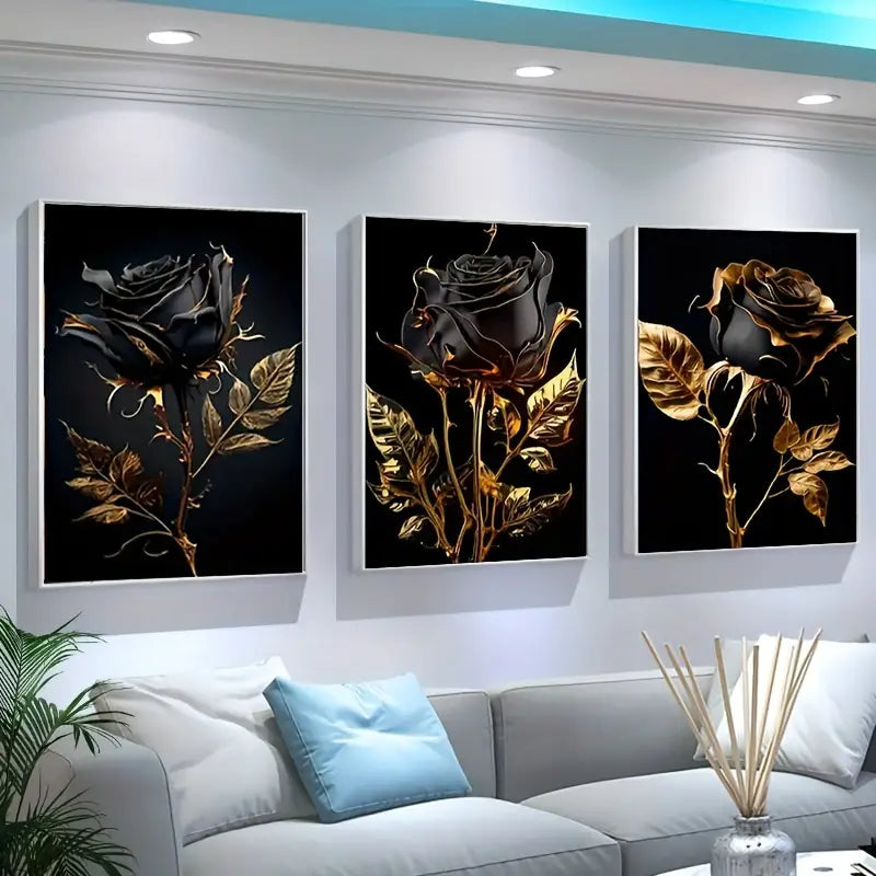 Black gold roses